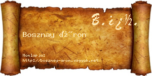 Bosznay Áron névjegykártya