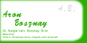 aron bosznay business card